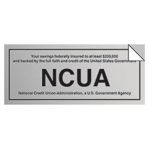 1-Sided NCUA Laminated Decal – 7×3