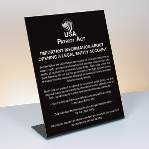 Patriot Act – Beneficial Owner – 11×14 Bent Black
