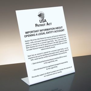 Patriot Act – Beneficial Owners – 11×14 Bent White