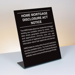 Home Mortgage Disclosure 2018 – Black Acrylic Bent (Spanish)