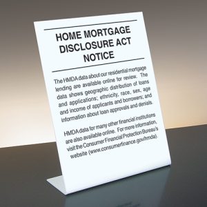 Home Mortgage Disclosure Bent Sign – 11×14 White Acrylic