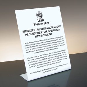 Patriot Act – Personal-Bus Accounts – 11×14 Bent White
