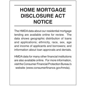2018 Home Mortgage Disclosure Sign – 11×14 Photo Paper
