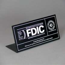 FDIC and Share Insurance Fund Countertop Sign – 10w x 4.5h