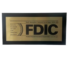 FDIC Wall Sign with Backplate