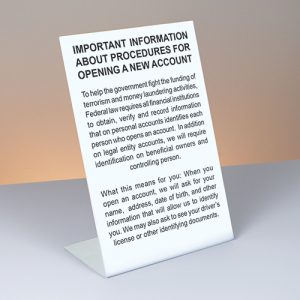 6×9 Bent Acrylic Countertop Sign – Patriot Act