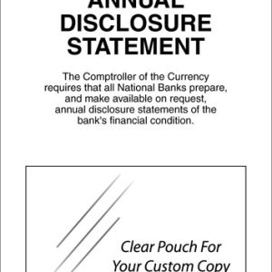 Annual Disclosure Statement – Comptroller of Currency – White Acrylic