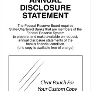Annual Disclosure Statement – FDIC Banks (Federal Reserve) – White Acrylic
