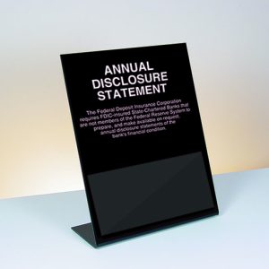 Annual Disclosure Statement – FDIC Banks (Non-Federal Reserve) – Bent Black Acrylic