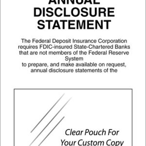 Annual Disclosure Statement – FDIC (NonFederal Reserve) – Bent White Acrylic