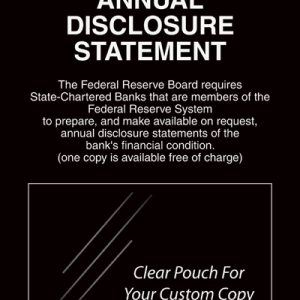 Annual Disclosure Statement – FDIC Banks (Federal Reserve) – Black Acrylic