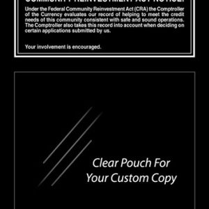Community Reinvestment Act – Comptroller of Currency – Black Acrylic
