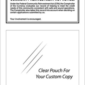 Community Reinvestment Act – Comptroller of Currency – White Acrylic