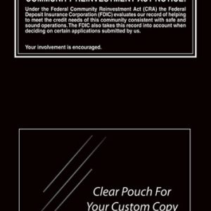 Community Reinvestment Act – FDIC Banks – Black Acrylic