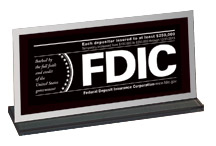 FDIC Countertop Sign with Backplate