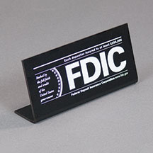 Economical FDIC Countertop Sign – 7×3