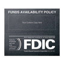 Custom Magnetic Wall Funds Availability Sign with FDIC