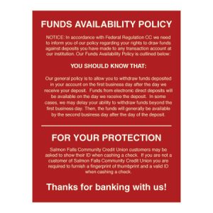Digital Print Policy Insert Sign, 8.5w x 11h