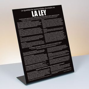 Equal Employment Opportunity – Spanish – Bent Black Acrylic