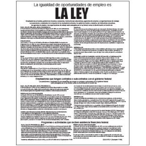 Equal Employment Opportunity (Spanish) – White Acrylic