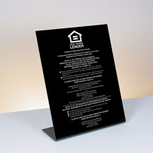 Equal Housing Lender – Credit Unions – Black Acrylic Bent (Spanish)
