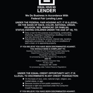 Equal Housing Lender – Federal Reserve – Bent Black Acrylic