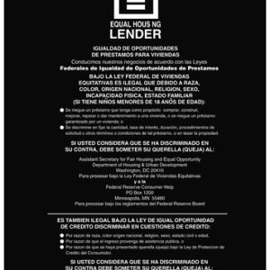 Equal Housing Lender – Federal Reserve (Spanish) – Black Acrylic