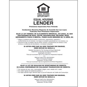 Equal Housing Lender – Credit Unions (Spanish) – Digital Print