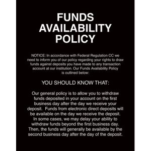 Funds Availability Policy – 2nd Day