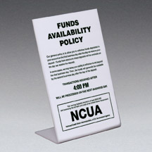 Funds Availability Sign with NCUA and Transaction Notice – Counter