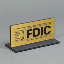 T-Stand Non-Glare FDIC Sign – 7×3
