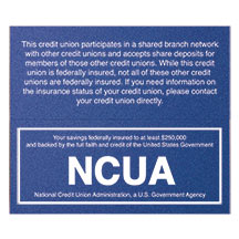 Magnetic Wall Shared Branch Sign with NCUA