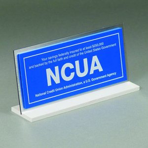 NCUA Counter Sign on Backplate with Base