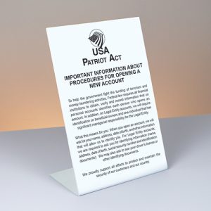 6×9 Bent Sign Patriot Act  Personal Bus Account