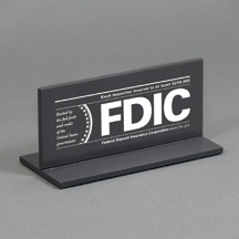 T-Stand Non-Glare FDIC Sign – 7×3